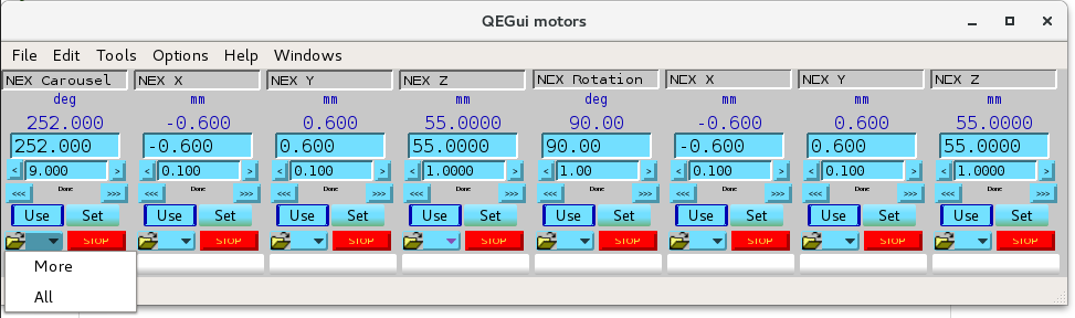 caQtDM_motors in EPICS Qt